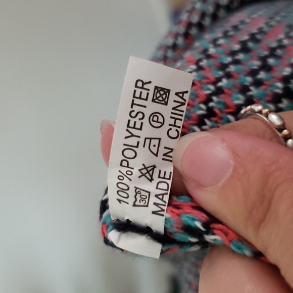 Knit multicolor tote bag. - Picture 5 of 5